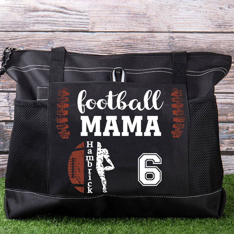 Custom Football Mom High-capacity Tote Bag with Name & Number