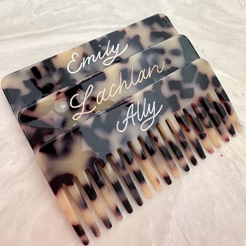 Personalized Acetate Comb Engraving | Wedding Gift