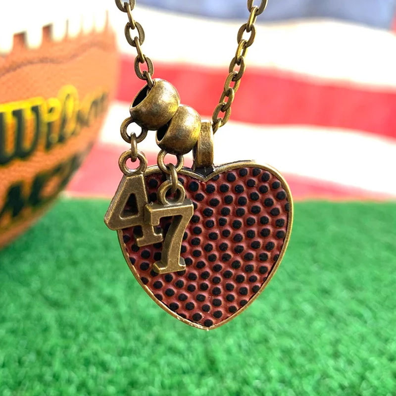 Authentic Football Necklace Football Jewelry with Bronze & Silver