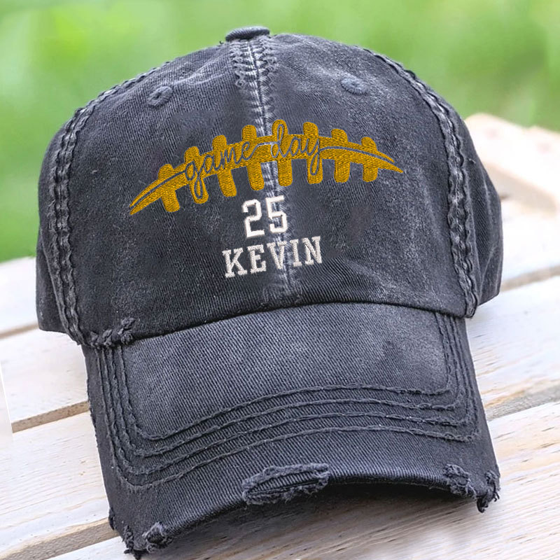 Custom Football Lovers hat Game Day gift with Name & Number