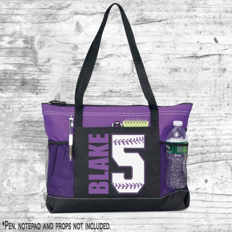 Custom Baseball Mom Tote Bag Lightweight Baseball Tote