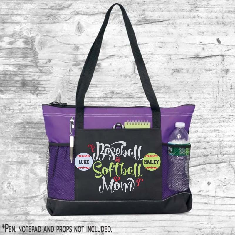 Custom Baseball and Softball Mom Tote Bag