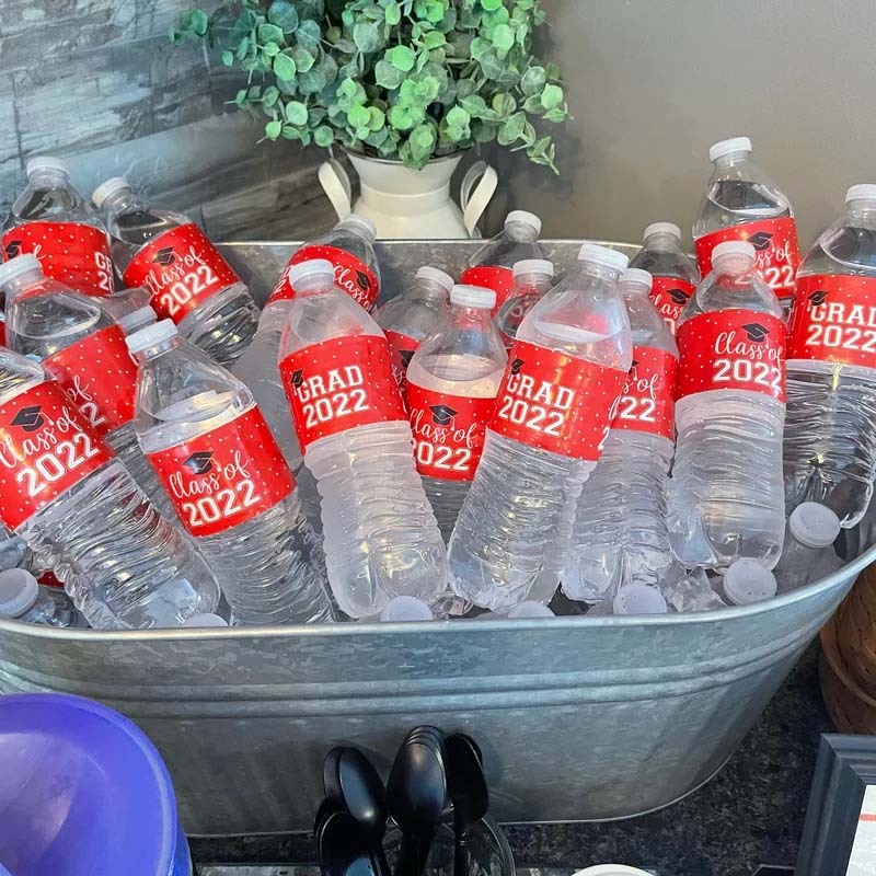 2025 Graduation Water Bottle Labels | Class of 2025 Graduation Party Favors | Grad Party Decorations