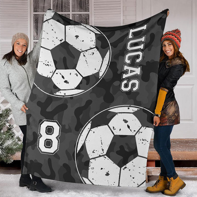 Personalized Sport Fleece Blanket with 2 Kinds of Sports