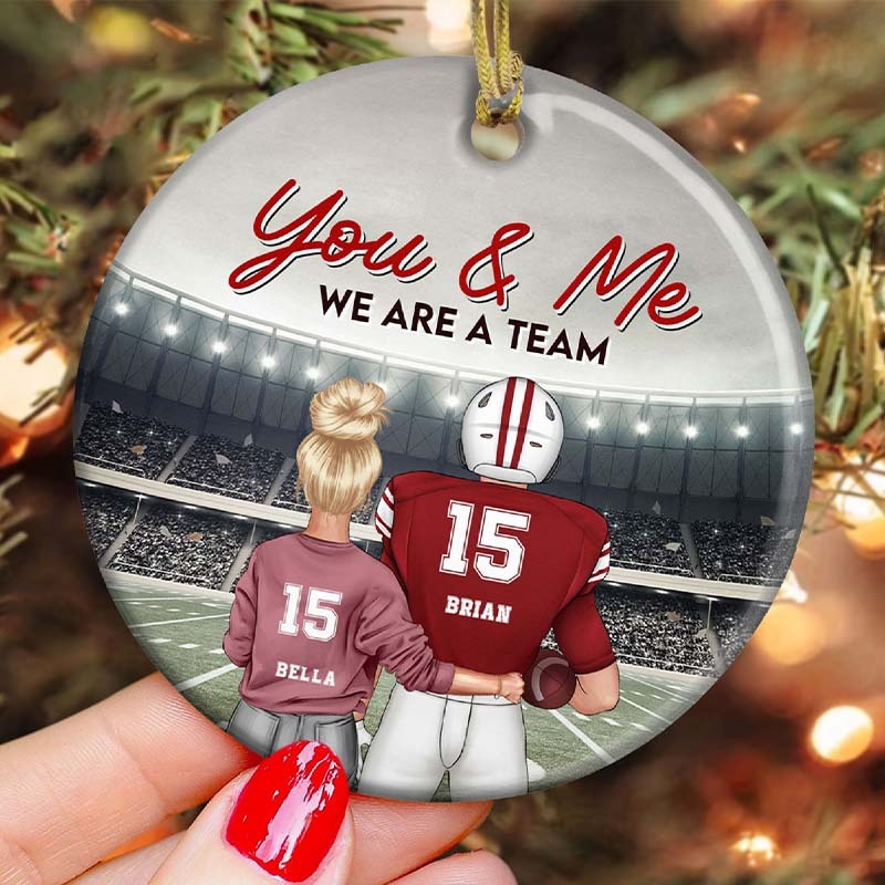 Personalized Football Ceramic Ornament - Gift For Football Lover
