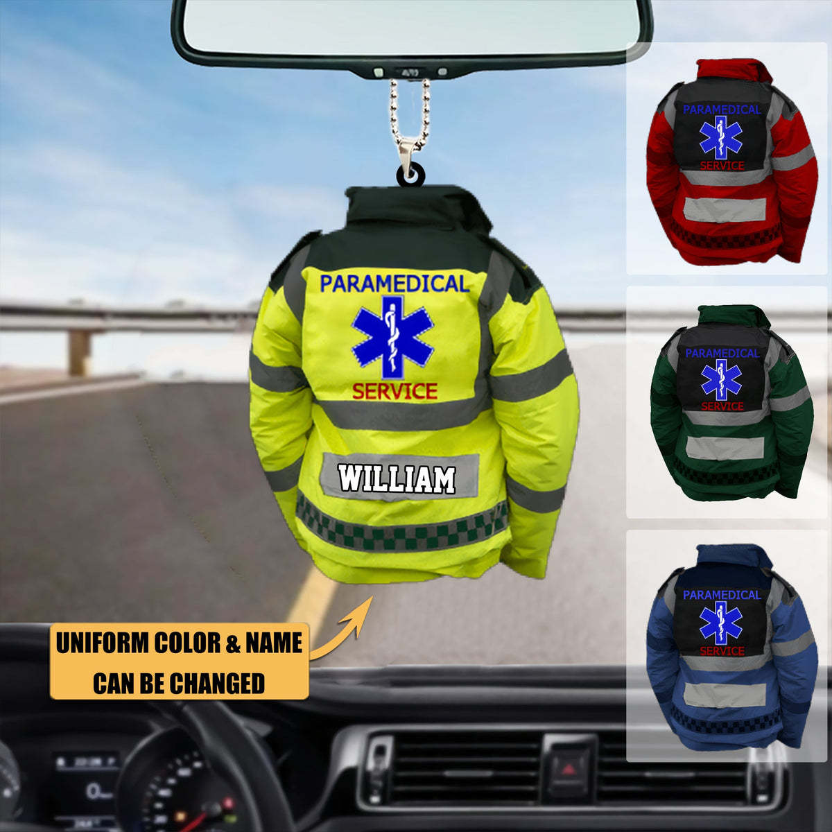 Personalized Paramedic Uniform Flat Acrylic Car Ornament