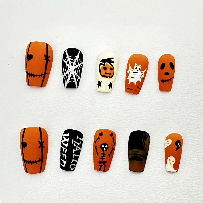 Handmade Halloween Press-On Nail Tips-yw023