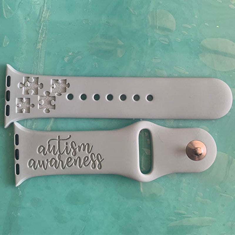 Engraved Watch Band Autism Awareness Watch Band for Apple