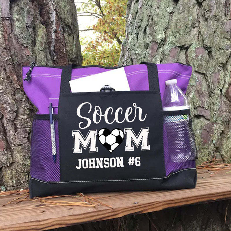 Personalized Ball Mom Tote Bag , Sports Bag