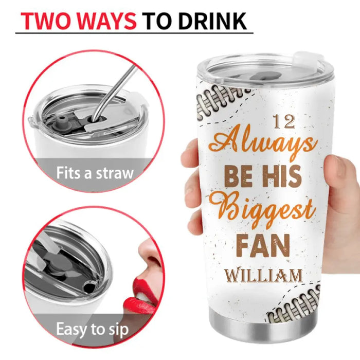 Custom Personalized Proud Football Mom Tumbler - Gift Idea For Son From Mom