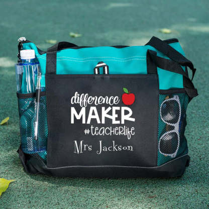 Difference Maker #TeacherLife Personalized Tote Bag