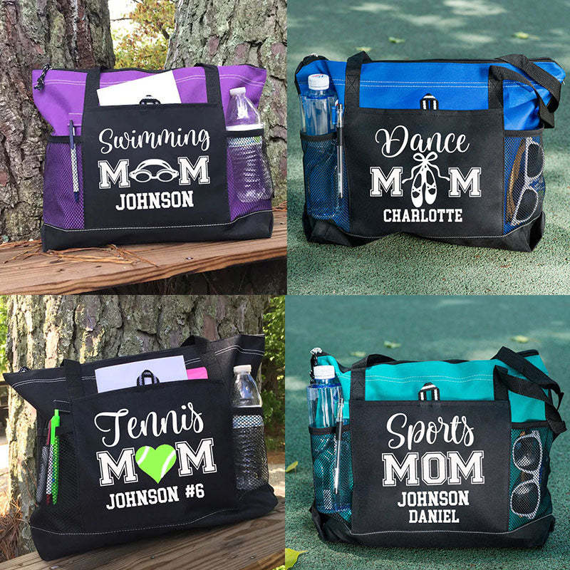 Personalized Ball Mom Tote Bag , Sports Bag