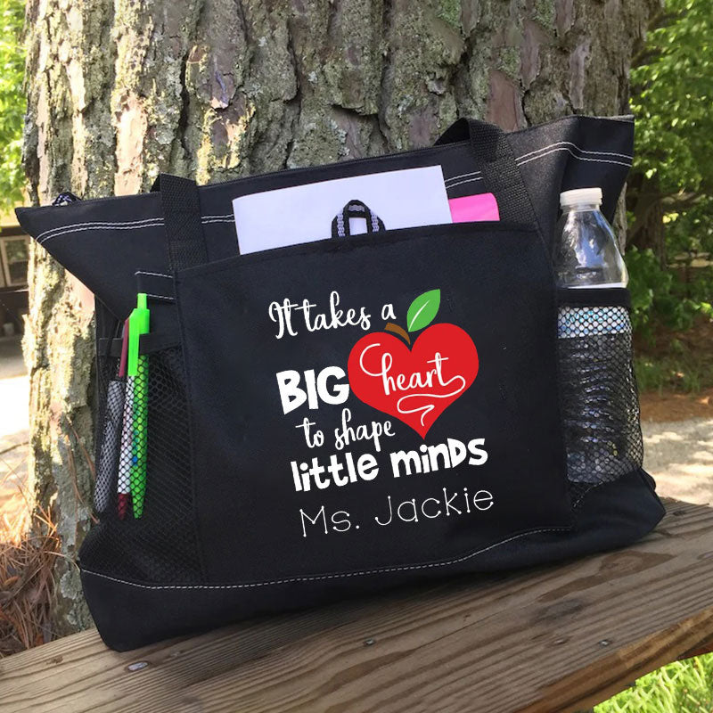 It Takes a Big Heart to Shape Little Minds Teacher Tote Bag