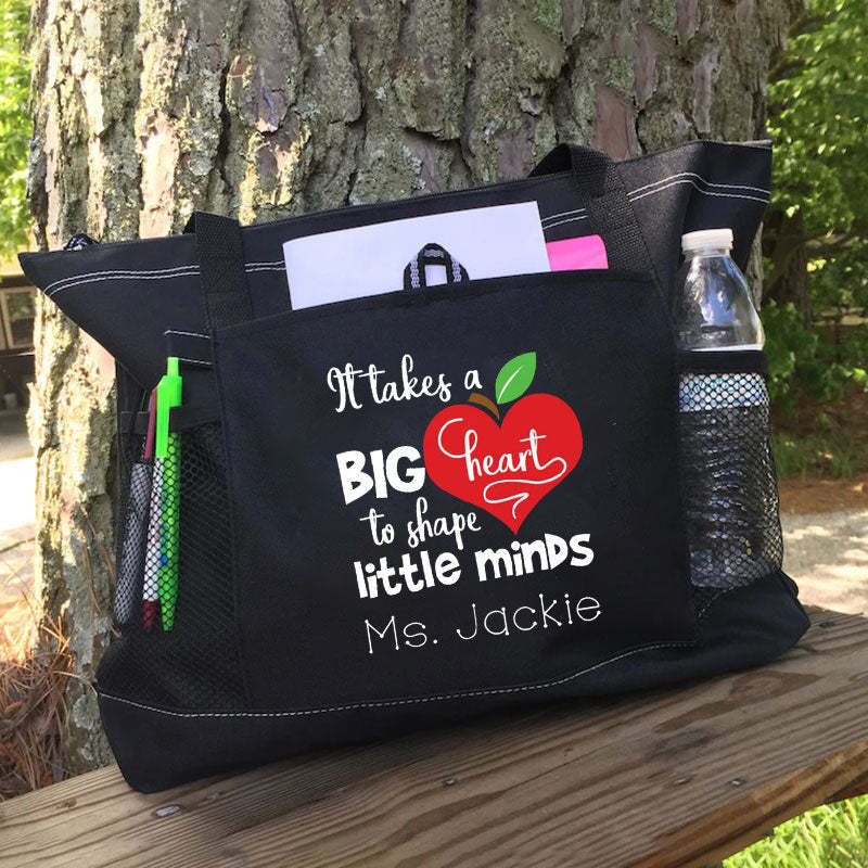 It Takes a Big Heart to Shape Little Minds Teacher Tote Bag