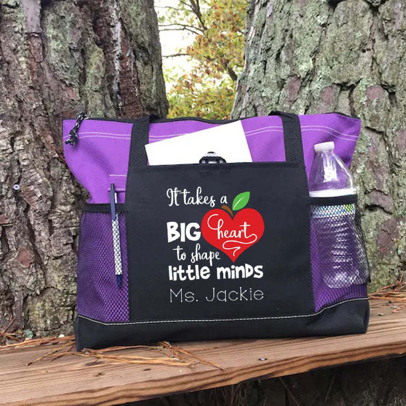 It Takes a Big Heart to Shape Little Minds Teacher Tote Bag