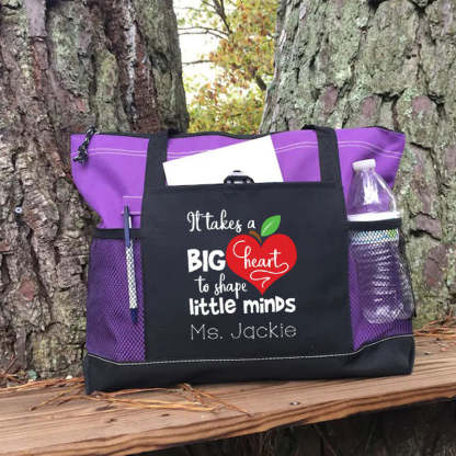 It Takes a Big Heart to Shape Little Minds Teacher Tote Bag