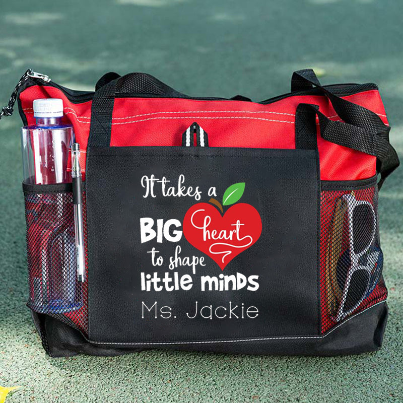 It Takes a Big Heart to Shape Little Minds Teacher Tote Bag