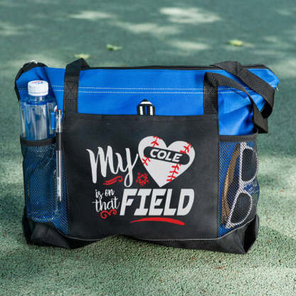 My Heart is on that Field Tote Bag，Personalized Mom Tote Bag