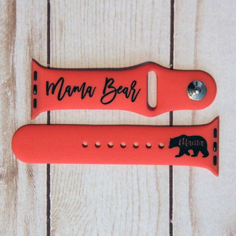 Mama Bear Watch Band, Silicone Watch Band for Apple, Samsung and Fitbit