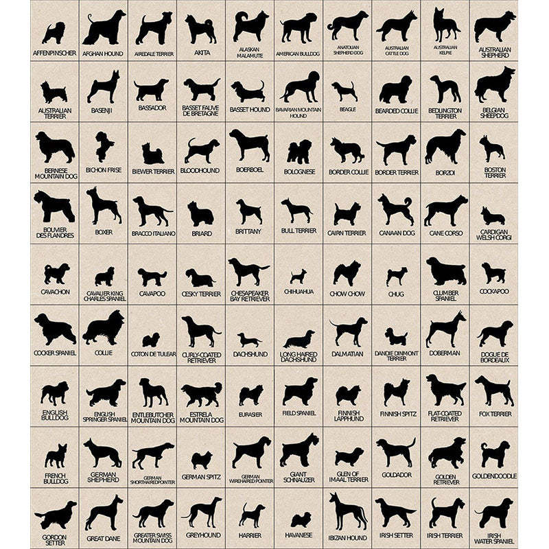 Personalised With Dog Silhouette & Breed Name This Human Belongs To ANY DOG Tote Bag