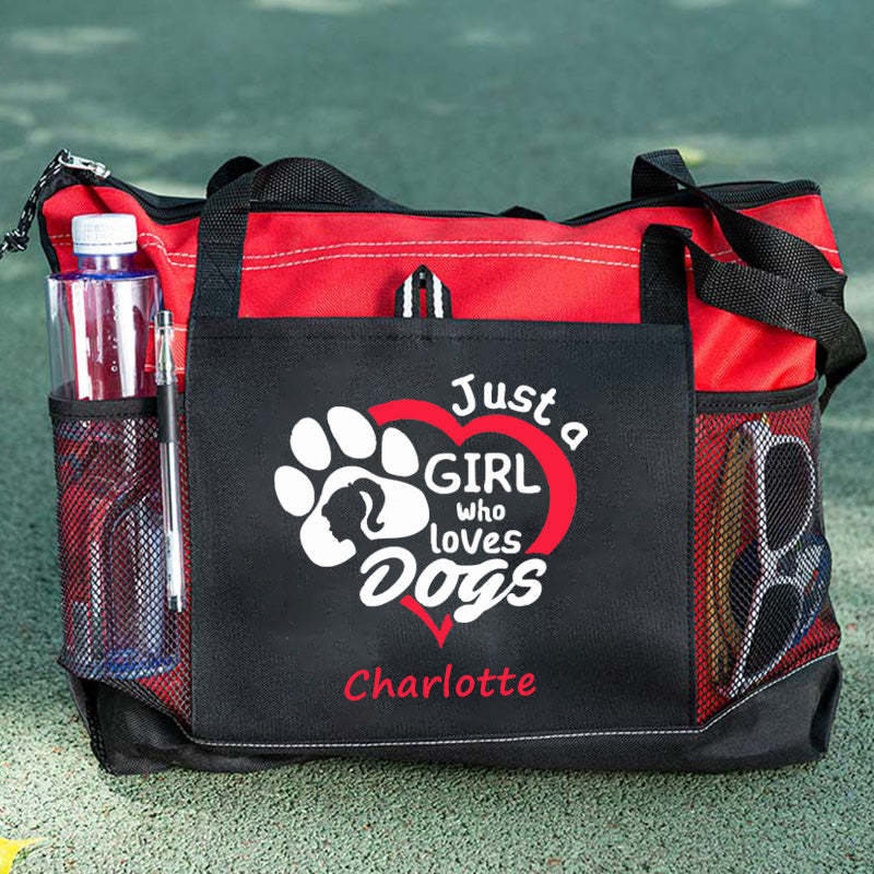 Just a Girl Who Loves Dogs Tote Bag, Personalized Tote Bag