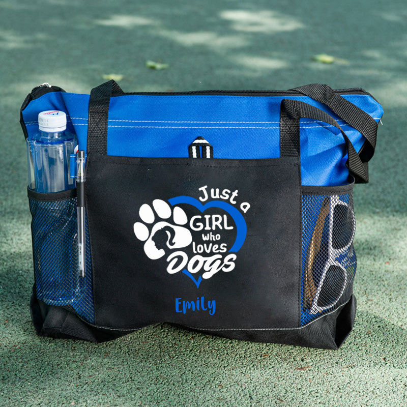 Just a Girl Who Loves Dogs Tote Bag, Personalized Tote Bag