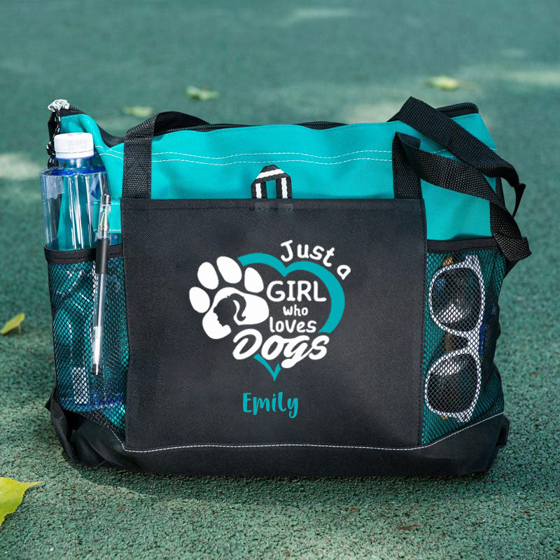 Just a Girl Who Loves Dogs Tote Bag, Personalized Tote Bag