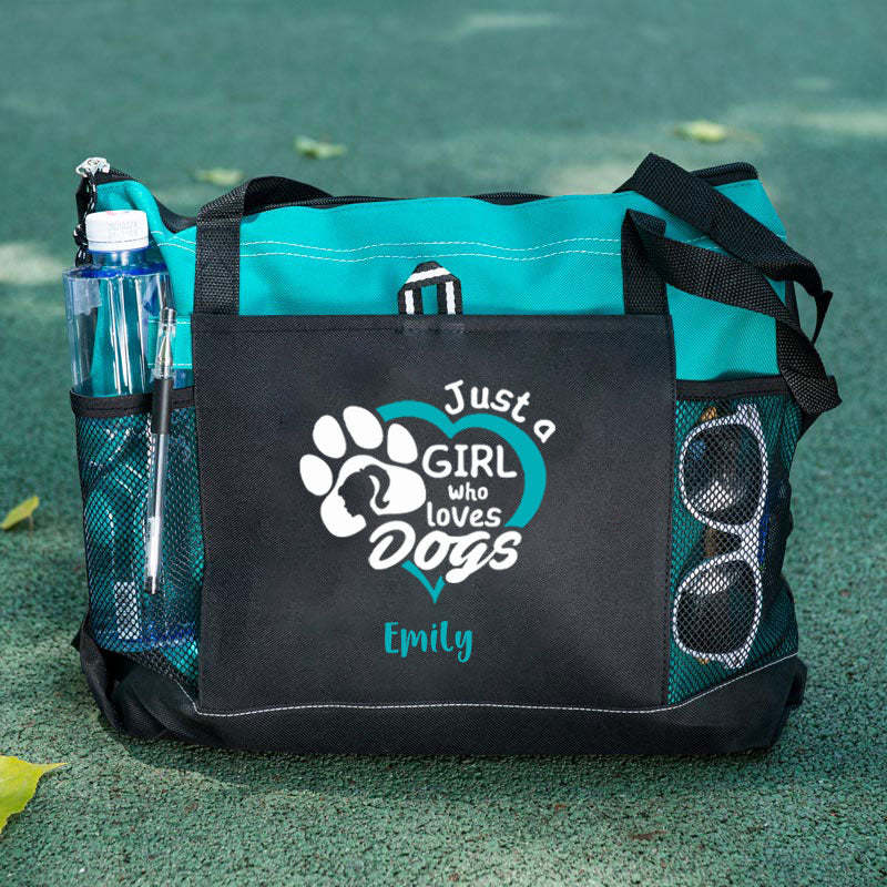 Just a Girl Who Loves Dogs Tote Bag, Personalized Tote Bag