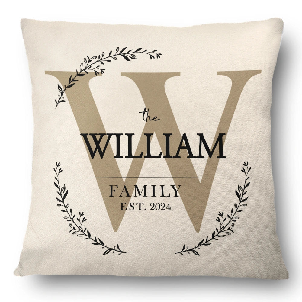 Monogram Family Name - Personalized Pillow