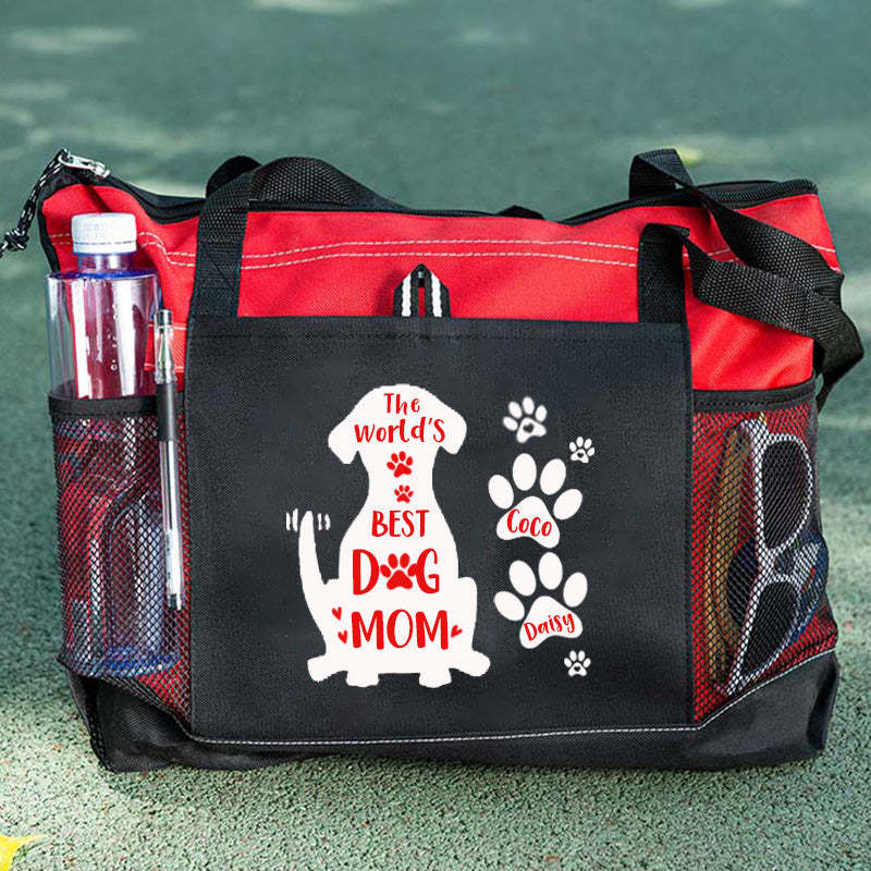 The World's Best Dog Mom Tote Bag, Personalized Dog Tote Bag