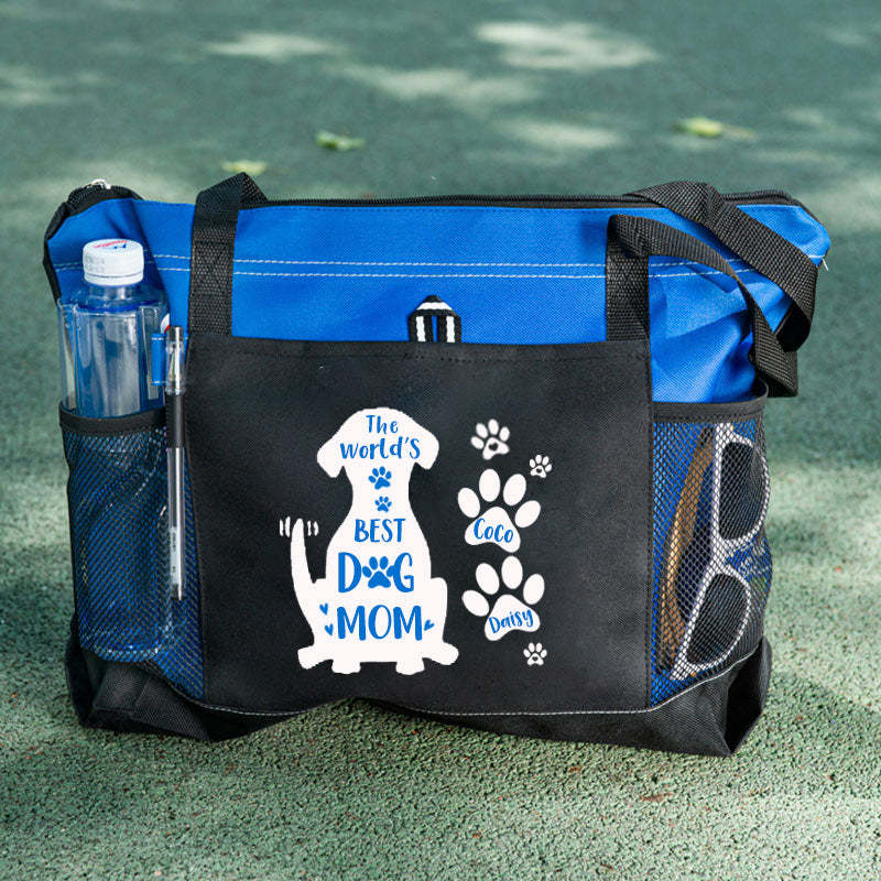 The World's Best Dog Mom Tote Bag, Personalized Dog Tote Bag