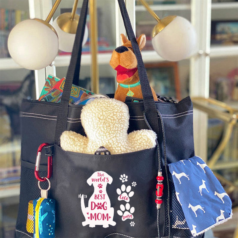 The World's Best Dog Mom Tote Bag, Personalized Dog Tote Bag