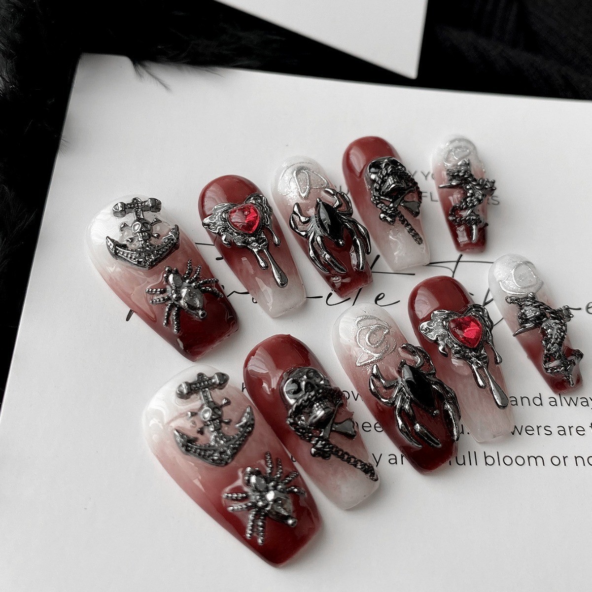 Handmade Halloween Press-On Nail Tips-SJ0362