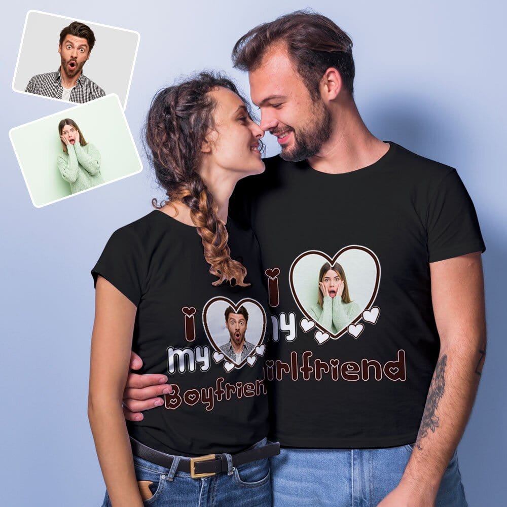 Design Photo Matching Couple Personalized Custom T-shirt