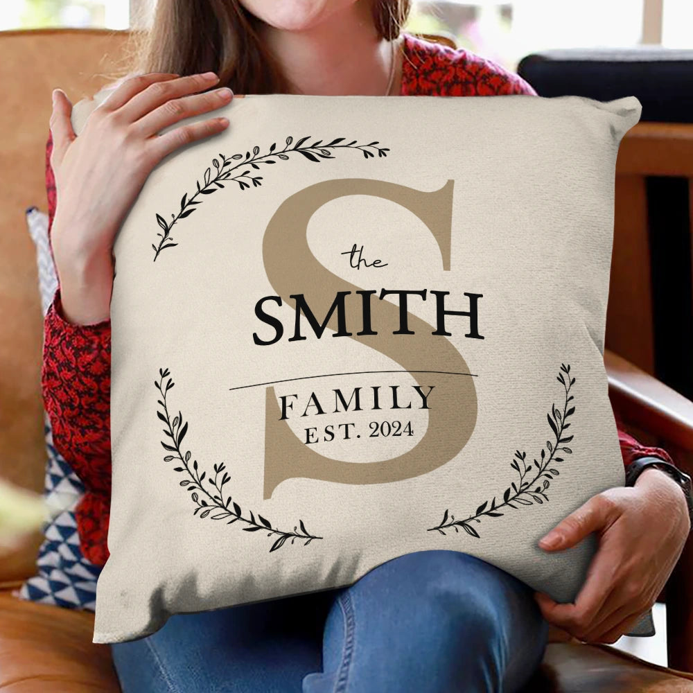 Monogram Family Name - Personalized Pillow