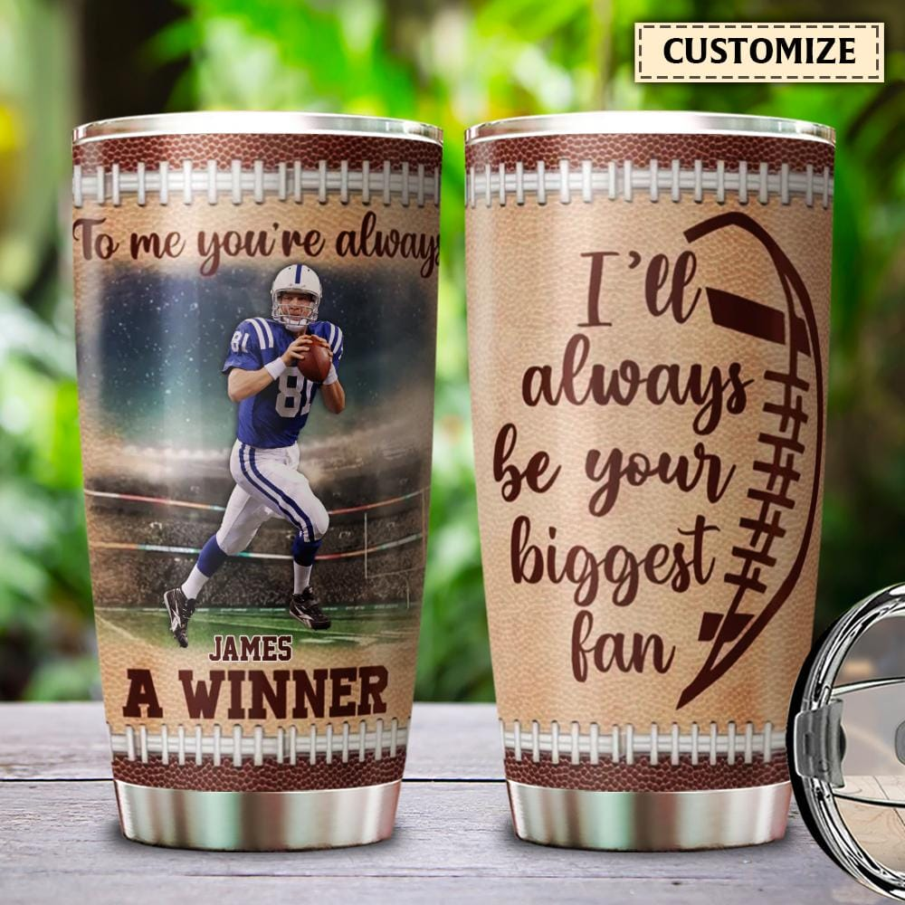 Gift Idea For Couples Personalized American Football Tumbler For Sports Lovers