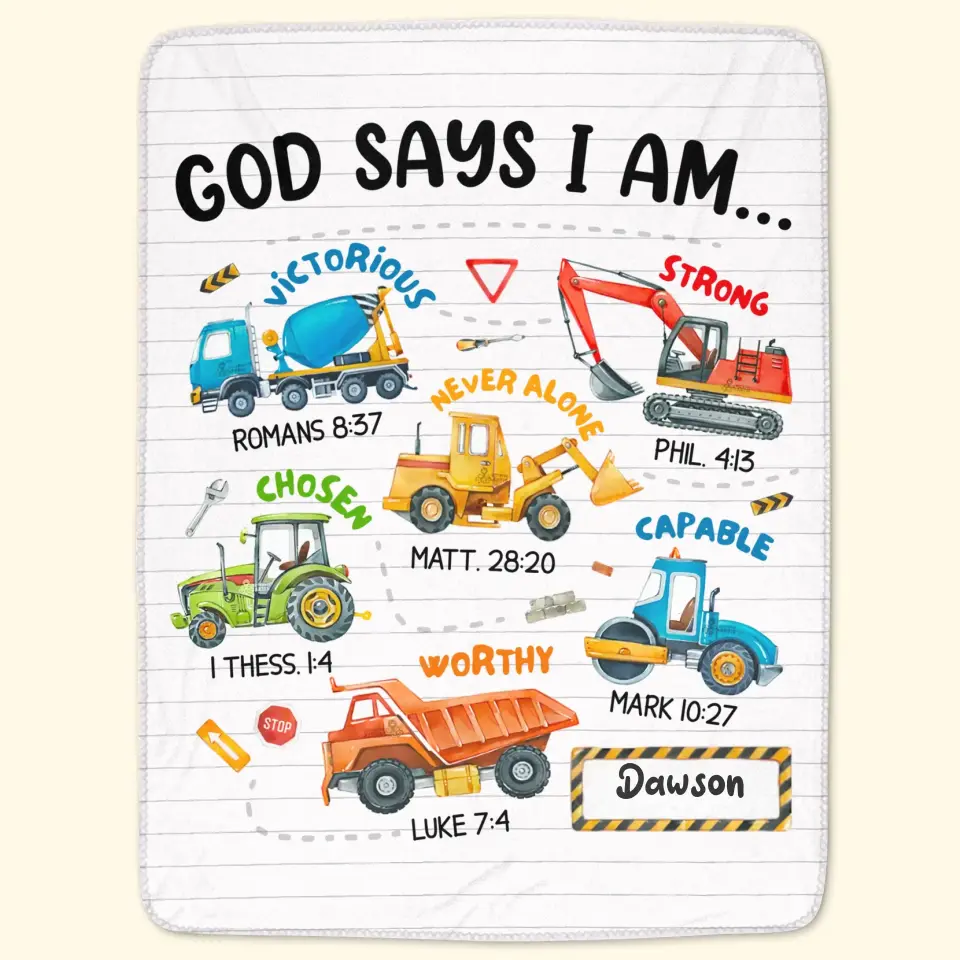 God Says I Am - Personalized Custom Blanket - Christmas Gift For Kids