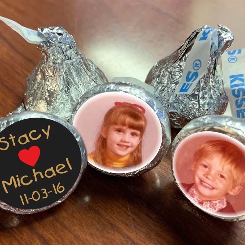 Photo Wedding Kiss Stickers Wedding Stickers for Chocolate Kisses Candy