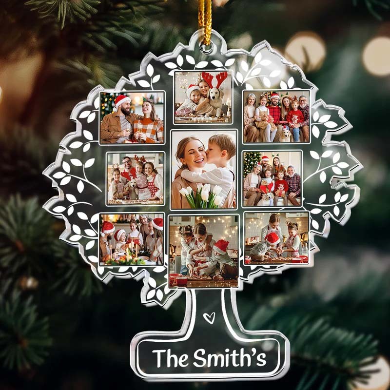 Custom Photo Family Tree Of Life - Personalized Acrylic Photo Ornament