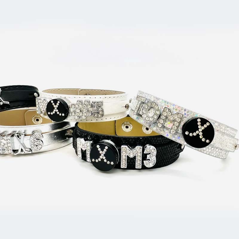 Personalized Hockey Leather Charm Bracelet Gift For Hockey Lover