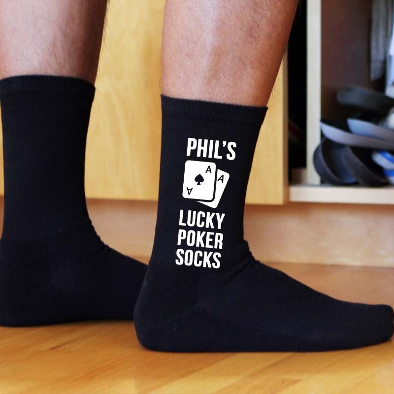 Personalised Lucky Poker Socks Gift For Dad Husband Boyfriend