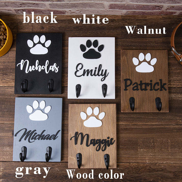 3D wood 8x6 Personalized Pet Dog Leash Sign