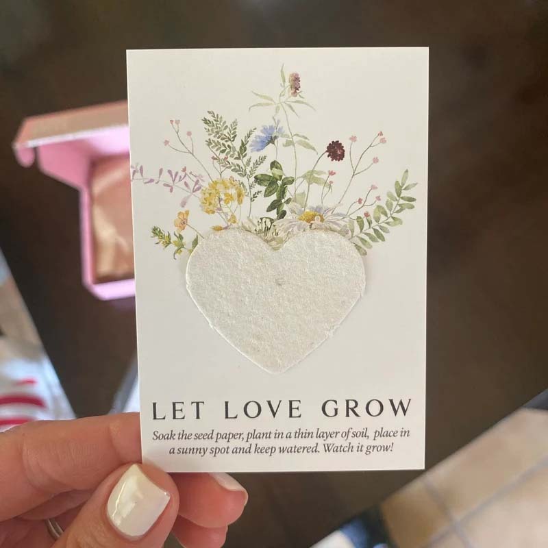 Custom Let Love Grow Wedding Plantable Seed Paper Favor Cards