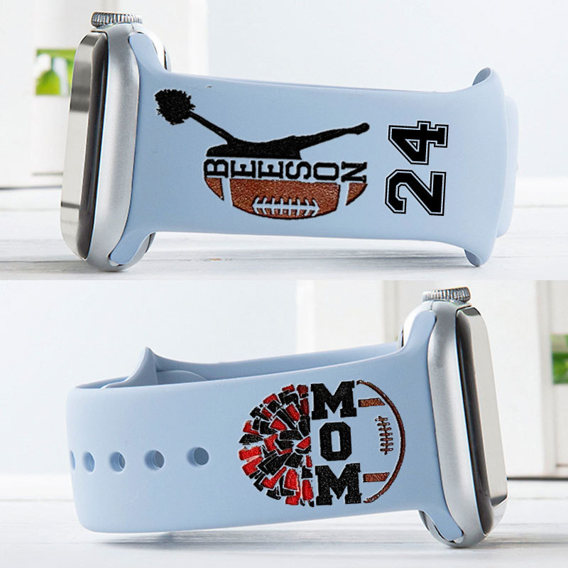 Custom Football Cheer Mom, Cheerleader Watch Band with Player's Name & Number