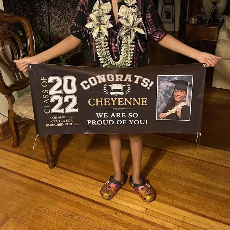 Congrats Class of 2025 Banner With Custom Image Quotes & School Name Can Be Changed