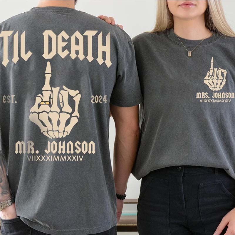 Custom Bride & Groom Shirts Funny Wedding Gift Valentine's Day Couple Outfits