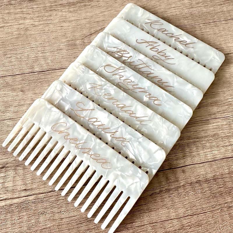 Personalized Acetate Comb Engraving | Wedding Gift