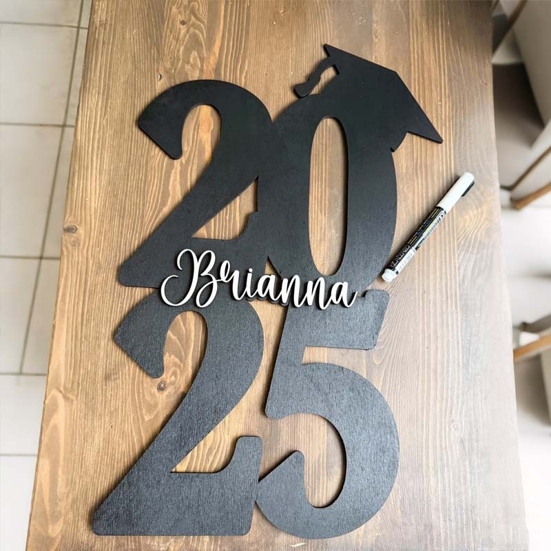 Personalized 2025 Graduation Guest Book - Personalized Graduation Decor
