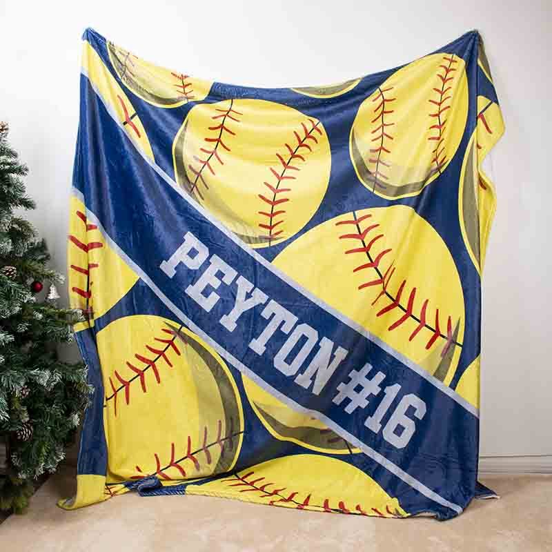 Personalized Multi Sport Ball Blanket with 2 Kinds of Sport