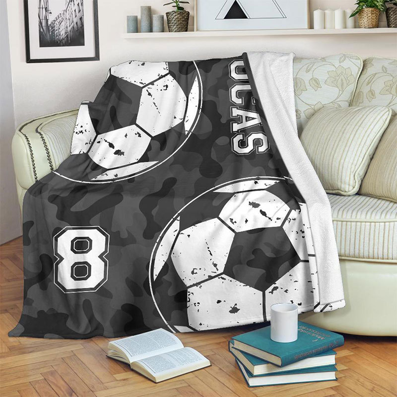 Personalized Sport Fleece Blanket with 2 Kinds of Sports